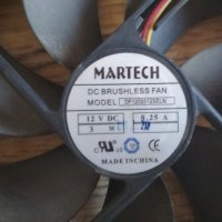 martech dc brushless fan 12v 3w 0.25A вентилатор за настолен компютър, снимка 3 - Други - 38186289