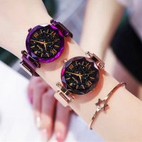 Дамски часовници с магнитна верижка закопчаване за жени, снимка 3 - Дамски - 27657113