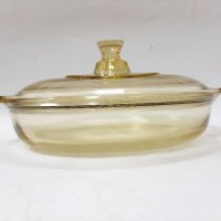 Стара стъклена йенска тенджера, съд, тавичка с капак(13.2), снимка 2 - Антикварни и старинни предмети - 43581638