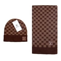 💯Louis Vuitton унисекс уникален комплект шапка и шал💯, снимка 1 - Шапки - 43379515