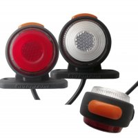 Комплект от 2 броя Flexzon LED ЛЕД светодиодни габарити, токоси, рогче 24V с три светлини бяла,жълта, снимка 1 - Аксесоари и консумативи - 38767333