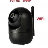 Full HD безжична камера за видеонаблюдение, IP WiFi, въртяща се на 350°, Двупосочен звук,, снимка 1 - IP камери - 38498185