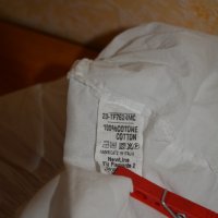 Бяла памучна банкетна риза с къдрици и 3/4 ръкав, снимка 4 - Ризи - 43111725