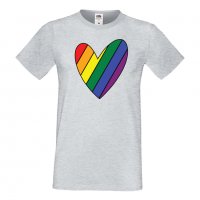 Мъжка тениска Rainbow Heart multicolor Прайд,Празник.Повод,Изненада, снимка 1 - Тениски - 37105236