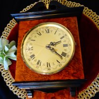 Немски стенен часовник,месинг,палисандър. , снимка 2 - Антикварни и старинни предмети - 39182891