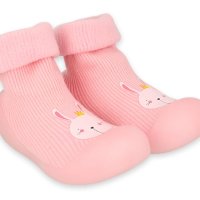 Бебешки боси обувки Befado, Розови със зайче, снимка 2 - Детски обувки - 43525015