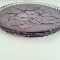 антикварна чиния стъклено плато поднос, снимка 2 - Антикварни и старинни предмети - 26685088