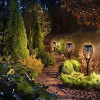 Соларни лампи за градина 4 броя ФАКЛИ, снимка 2 - Лед осветление - 40620551