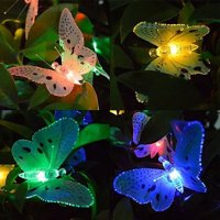 Верига от LED лампички за градината  с пеперуди, 12 лампи / Подходящи за закачане на тераси, дървета, снимка 2 - Декорация за дома - 43037153