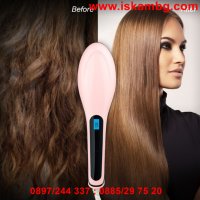 Йонизираща четка Fast Hair Straightener за изправяне и изсушаване на коса, снимка 8 - Преси за коса - 28384630