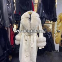Дамско луксозно палто кашмир вълна и лисица код 124, снимка 1 - Палта, манта - 37801254