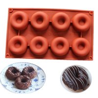 8 Средни понички донът донъти силиконов молд форма декорация торта фондан шоколад и др., снимка 1 - Форми - 26933802