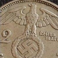 Сребърна монета 2 райхсмарки 1938г. Нацистка Германия Трети Райх с СХВАСТИКА за КОЛЕКЦИЯ 42069, снимка 7 - Нумизматика и бонистика - 43798736