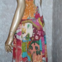 Техто- Нова дълга пъстра памучна лятна рокля с богата долна част-М, снимка 6 - Рокли - 32965152