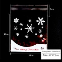 снежинки и Дядо Коледа със шейна Коледни опаковъчни пликчета торбички за дребни сладки или др, снимка 2 - Други - 43639809