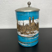 Немска порцеланова халба с цинков капак. №4897, снимка 3 - Колекции - 43763029
