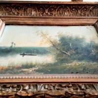 Маслена картина 19век, снимка 6 - Антикварни и старинни предмети - 37412986
