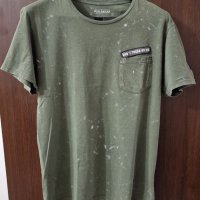 Мъжка тениска Pull & Bear, зелена, снимка 1 - Тениски - 37513880