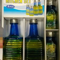 Цветен стъклен оливерник комплект-15лв, снимка 2 - Аксесоари за кухня - 28644331