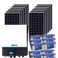 Автономна соларна система 8000W + 12 бр. 200Ah GEL акумулатора, снимка 1 - Друга електроника - 35559914