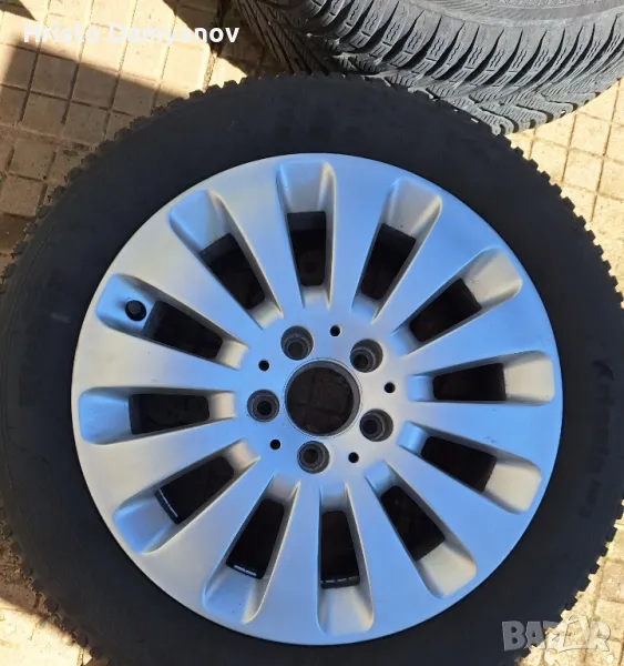 Зимни гуми с джанти 16 5х112 66.6  мерцедес, снимка 1