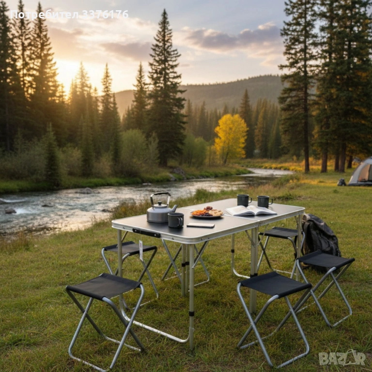 Сгъваема маса с 4 стола, снимка 1