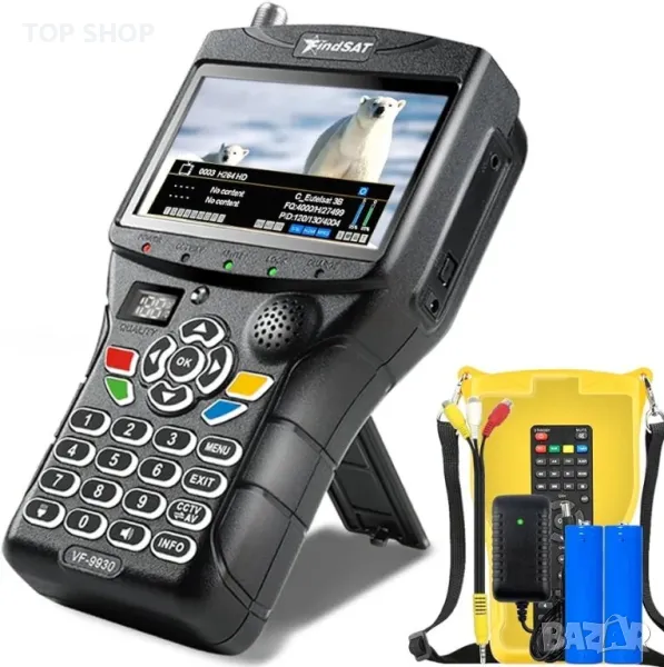 VF9930 Сателитен търсач Цифров сателитен търсач DVB-S2/S/S2X/T2/T/C 4,3-инчов LCD, снимка 1