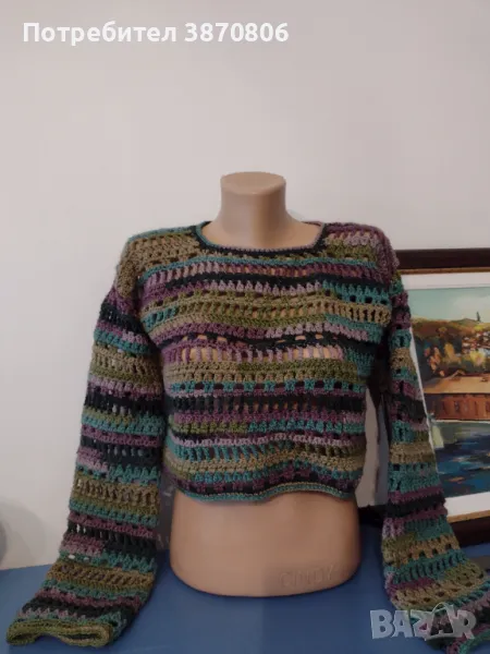 Летен, къс  пуловер с дълги ръкави , снимка 1
