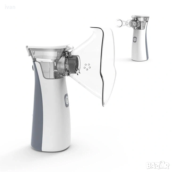 Инхалатор Nebulizer, ултразвуков, преносим, бял/сив, 8 мл, снимка 1