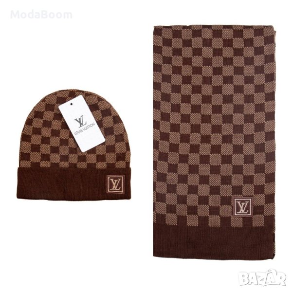 💯Louis Vuitton унисекс уникален комплект шапка и шал💯, снимка 1