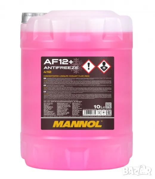Антифриз концентрат MANNOL Antifreeze AF12+ Longlife (-76C) 10л, снимка 1