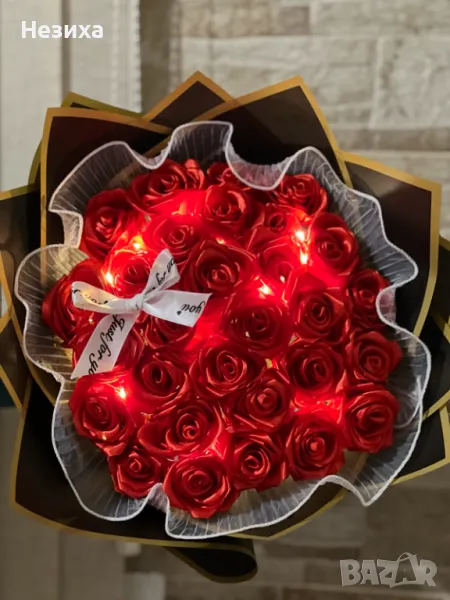 Букети от сатенени рози , снимка 1