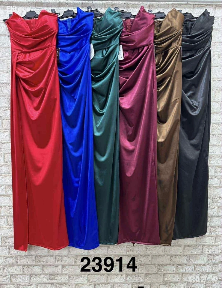 ⭐️Дълги сатенени рокли с цепка, снимка 1