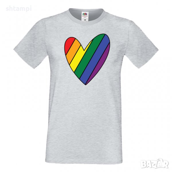 Мъжка тениска Rainbow Heart multicolor Прайд,Празник.Повод,Изненада, снимка 1