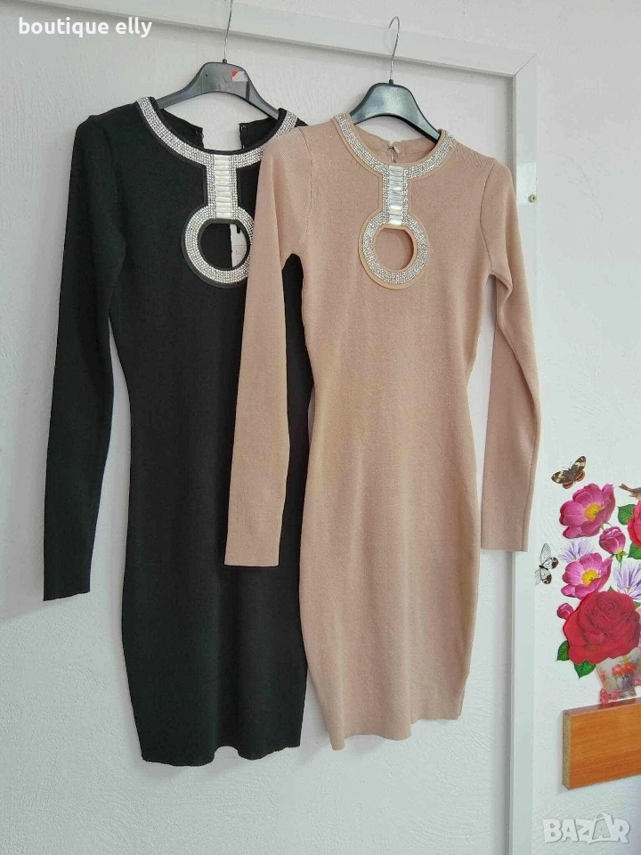 дамска рокля в бежово, снимка 1