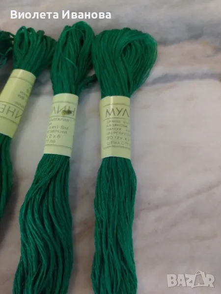 Мулине, зелено, 5 броя , снимка 1