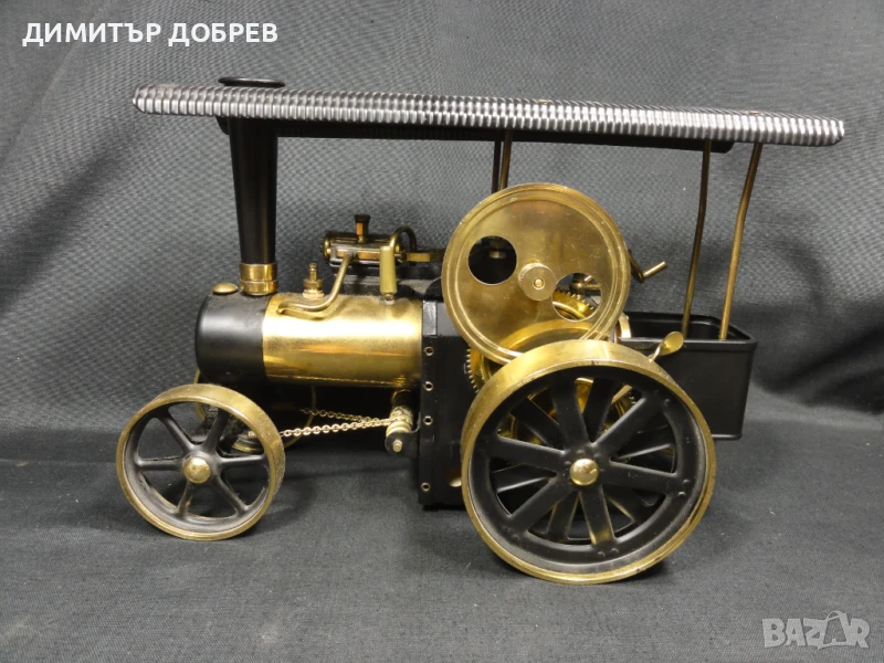 СТАРА РЕТРО МЕТАЛНА ИГРАЧКА ДЕЙСТВАЩА ПАРНА МАШИНА WILESCO TRAKTOR W.GERMANY, снимка 1
