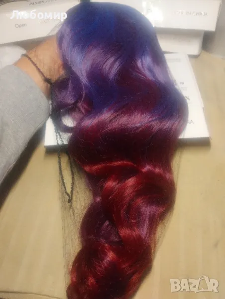 Червено синя перука 13, снимка 1