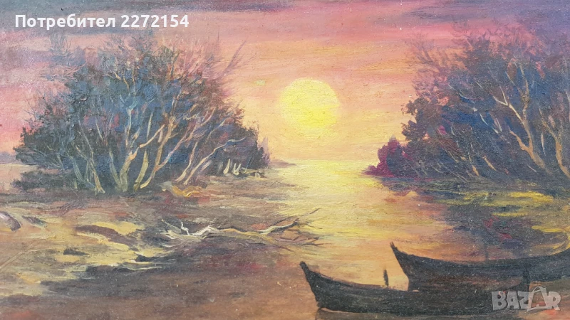 Картина Тишина лодки в пристан, снимка 1