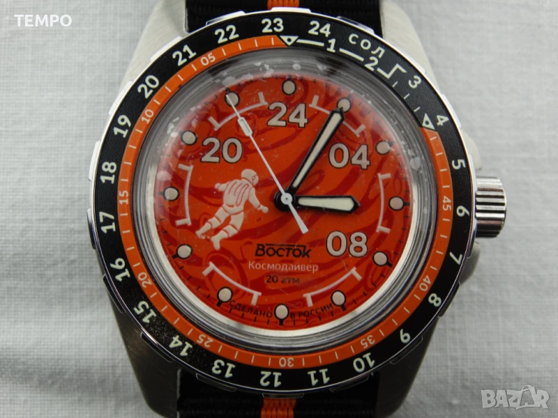 ВОСТОК АМФИБИЯ АВТОМАТИЧЕН ref: 14091В - “КОСМОДАЙВЕР”- “МАРС” 2 - 24 ЧАСА - ЛИМИТИРАН - 669 бр., снимка 1