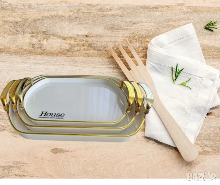 Комплект луксозни правоъгълни плата, снимка 1