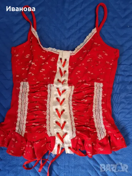 Червен потник с къдри, снимка 1