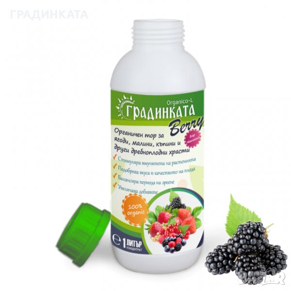 Органичен тор за ягоди, малини и други дребноплодни храсти ГРАДИНКАТА – концентрат - 1л, снимка 1