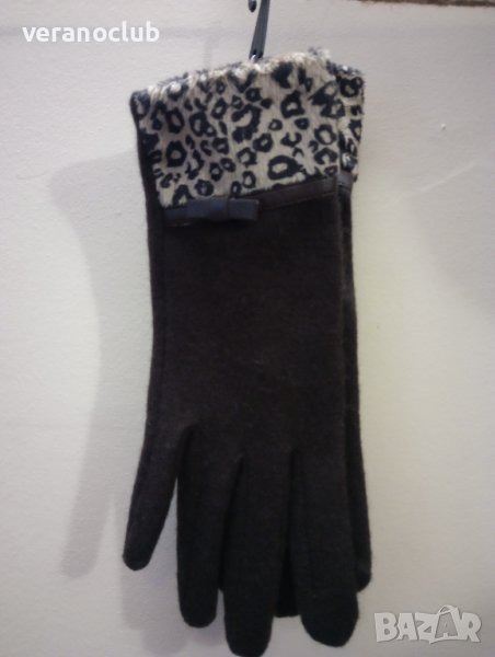Дамски ръкавици Кафяви Тигров акцент, снимка 1