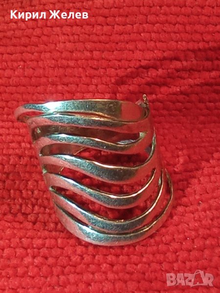 ЕФЕКТЕН АЖУРЕН МОДЕН СРЕБЪРЕН АРТ ПРЪСТЕН СРЕБРО 925 МАЙСТОРСКИ 36120, снимка 1