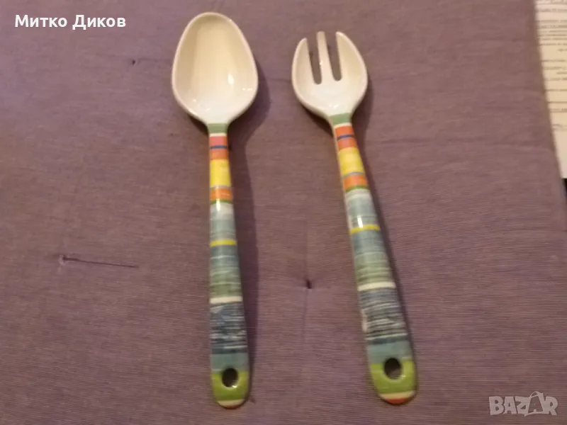 Комплект бамбукови прибори за хранене или сервиране-за закачане има 25 и 24см, снимка 1