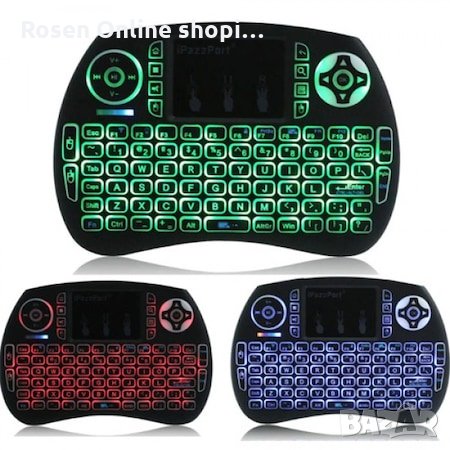 Безжична Мини клавиатура с тъчпад OEM Светеща Wireless WIFI  keyboard Li-ion Battery, снимка 1