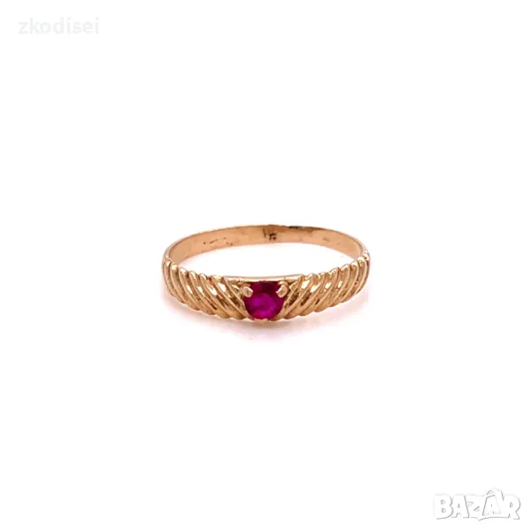 Златен дамски пръстен с рубин 1,32гр. размер:51 14кр. проба:585 модел:30533-2, снимка 1