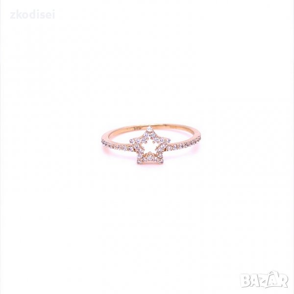 Златен дамски пръстен 1,27гр. размер:56 14кр. проба:585 модел:10066-5, снимка 1
