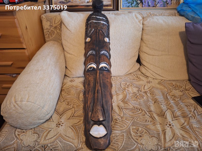 Дървена маска амулет, снимка 1